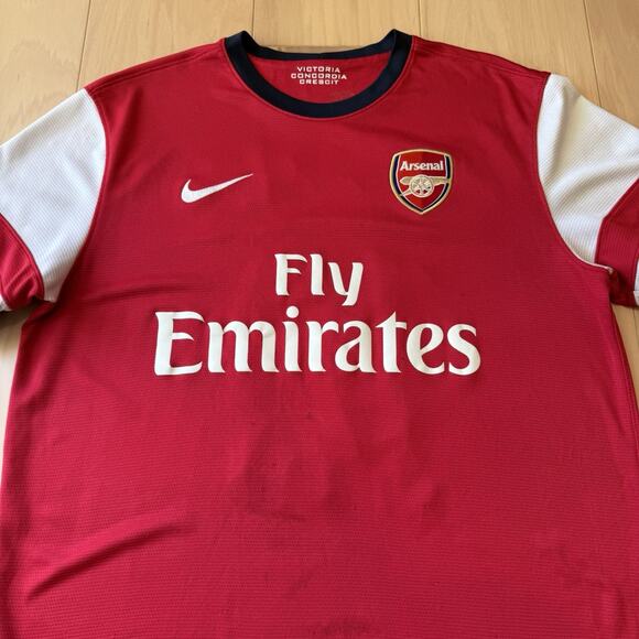 Nike Arsenal London Jersey Large Red White Wilshere Soccer Fifa World Cup - Picture 3 of 8